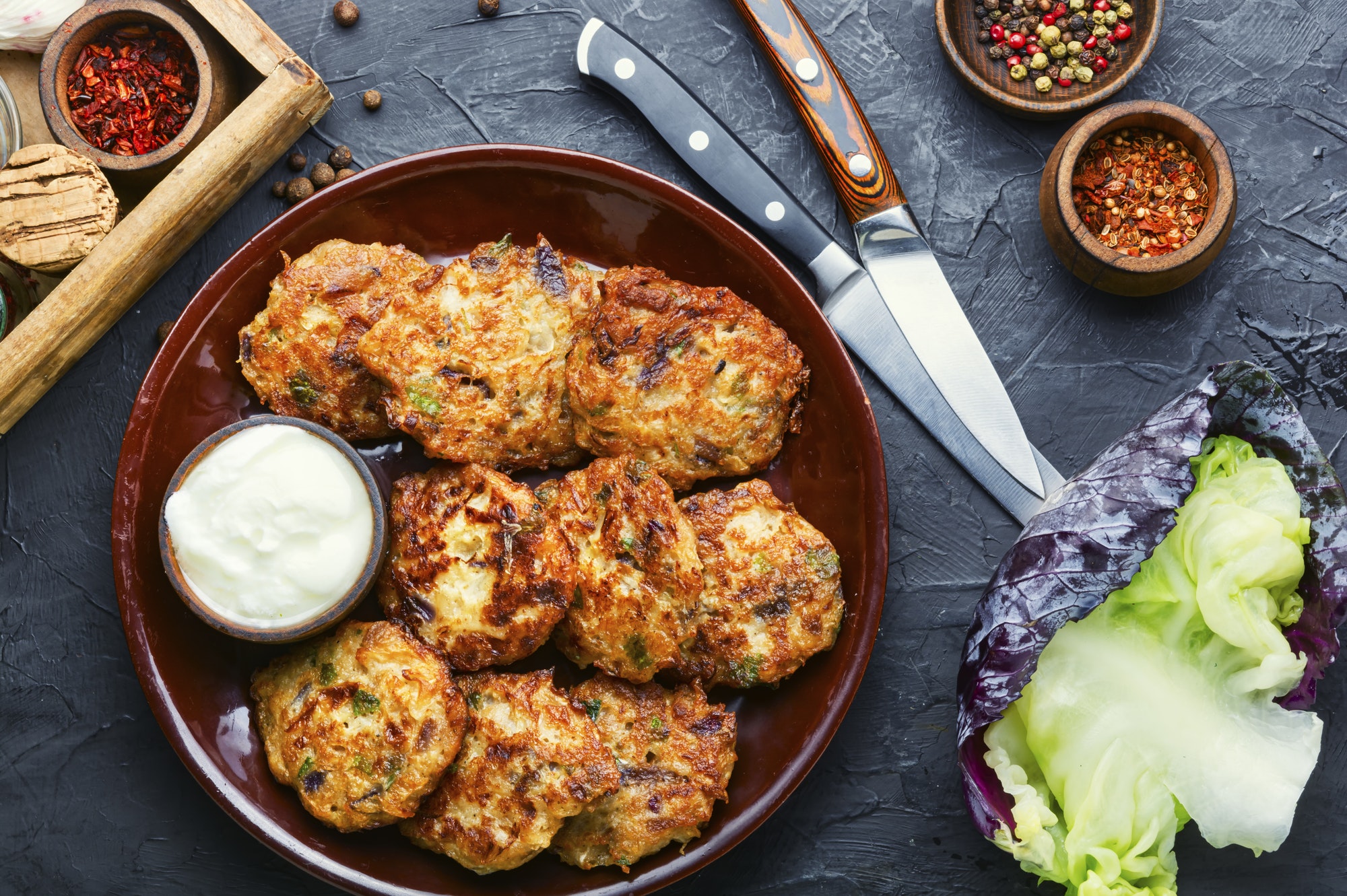 Heavenly Baked Spicy Cabbage Fritters