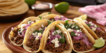 Beef Mince Tacos With Quick Pickled Onions