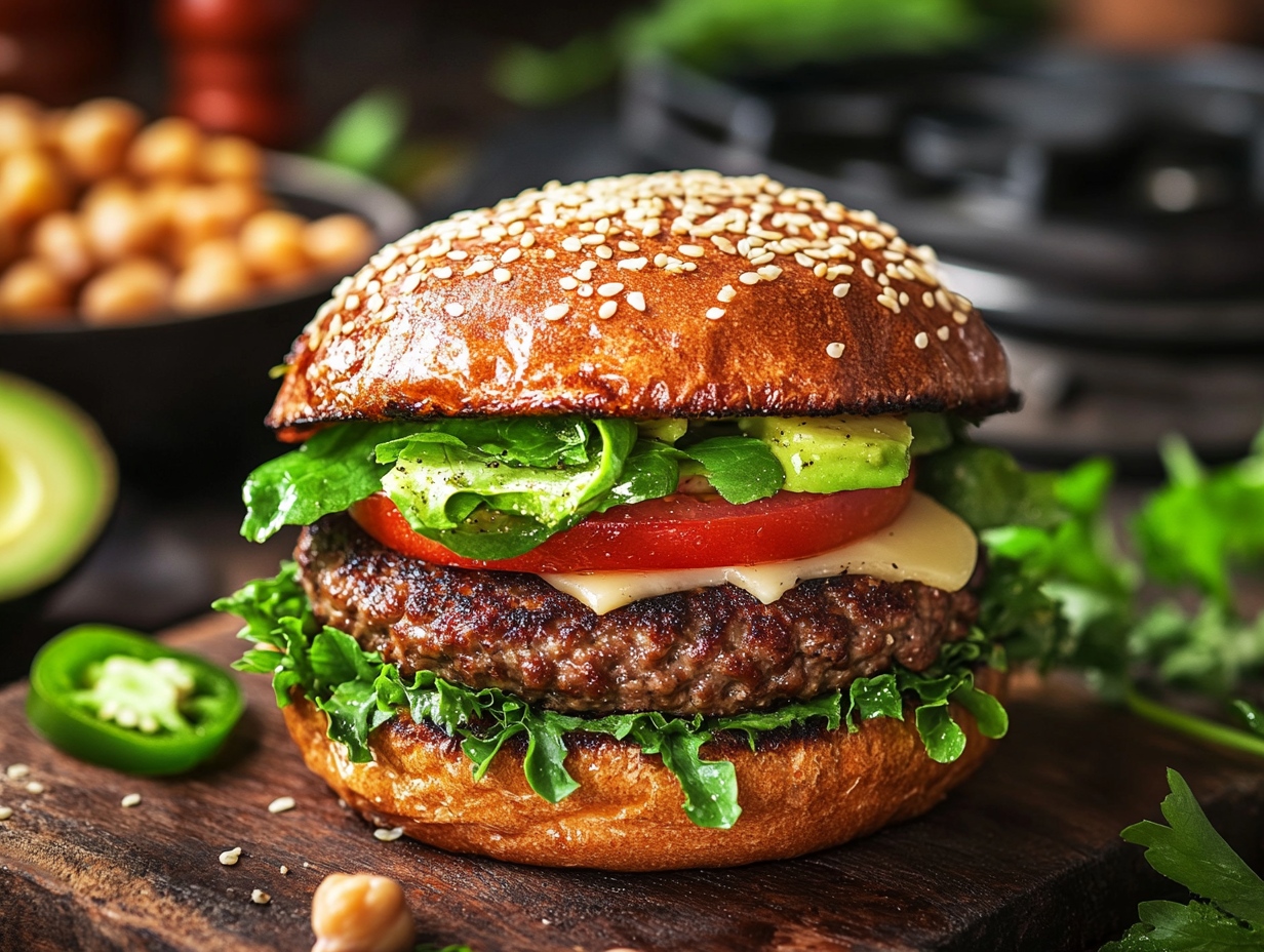 Juicy Beef And Chickpea Burgers
