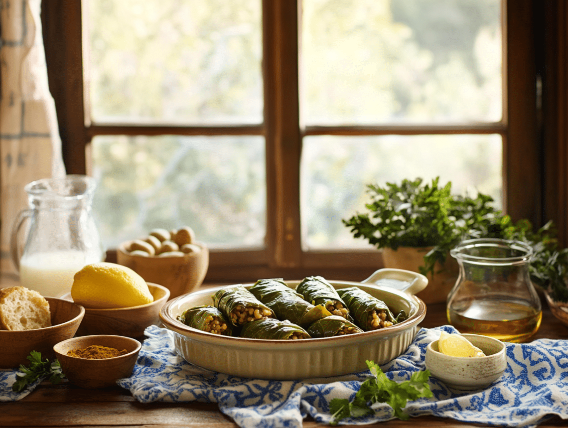 Lamb Mince Stuffed Grape Leaves