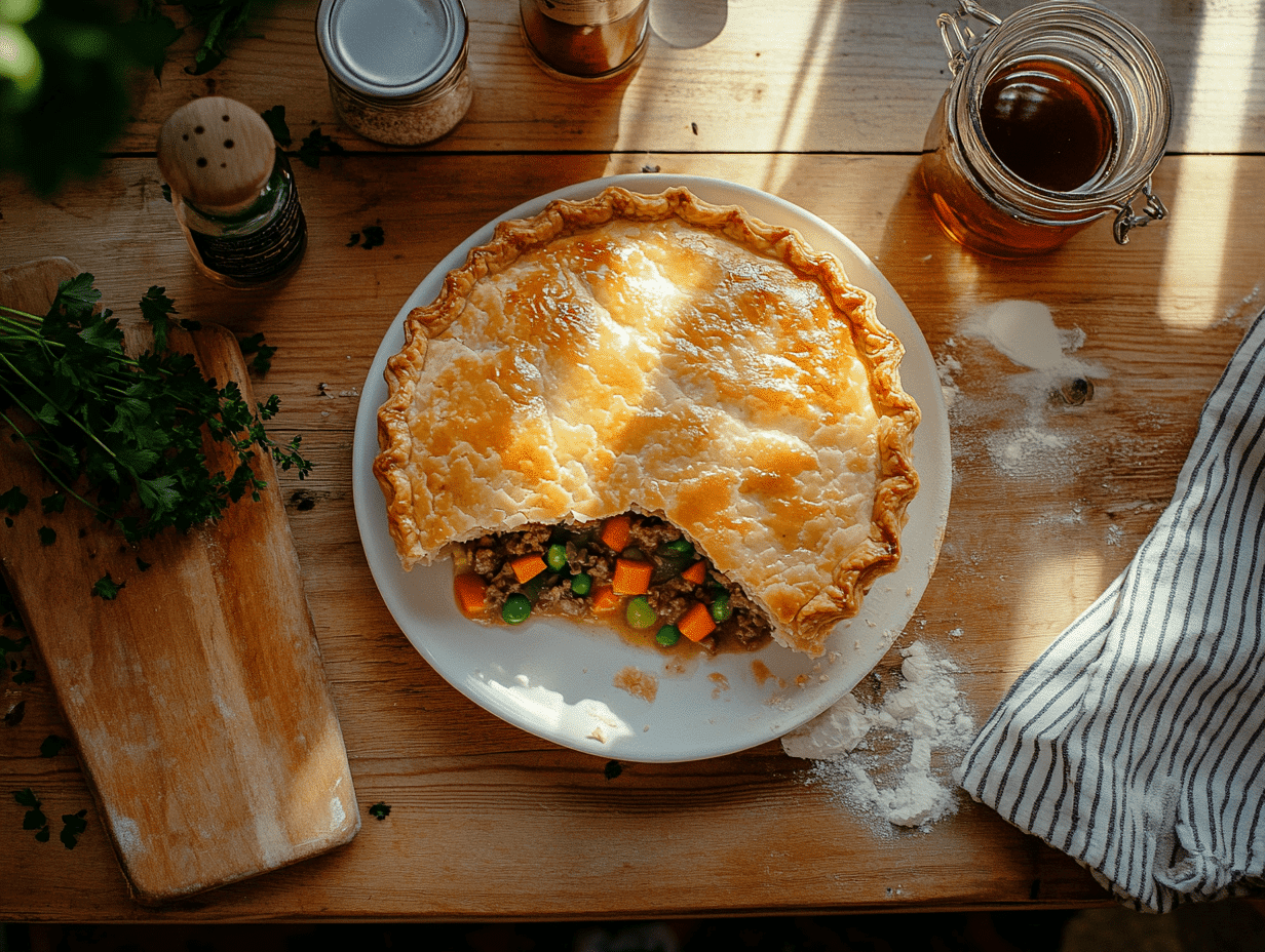 Hearty British Minced Beef And Ale Pie For Comfort Dining