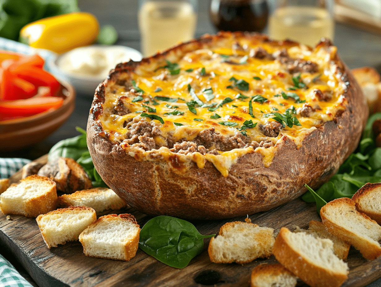 18 Australian Beef Mince Recipes 3 Cheesy Minced Beef Dip In A Crusty Cob Loaf