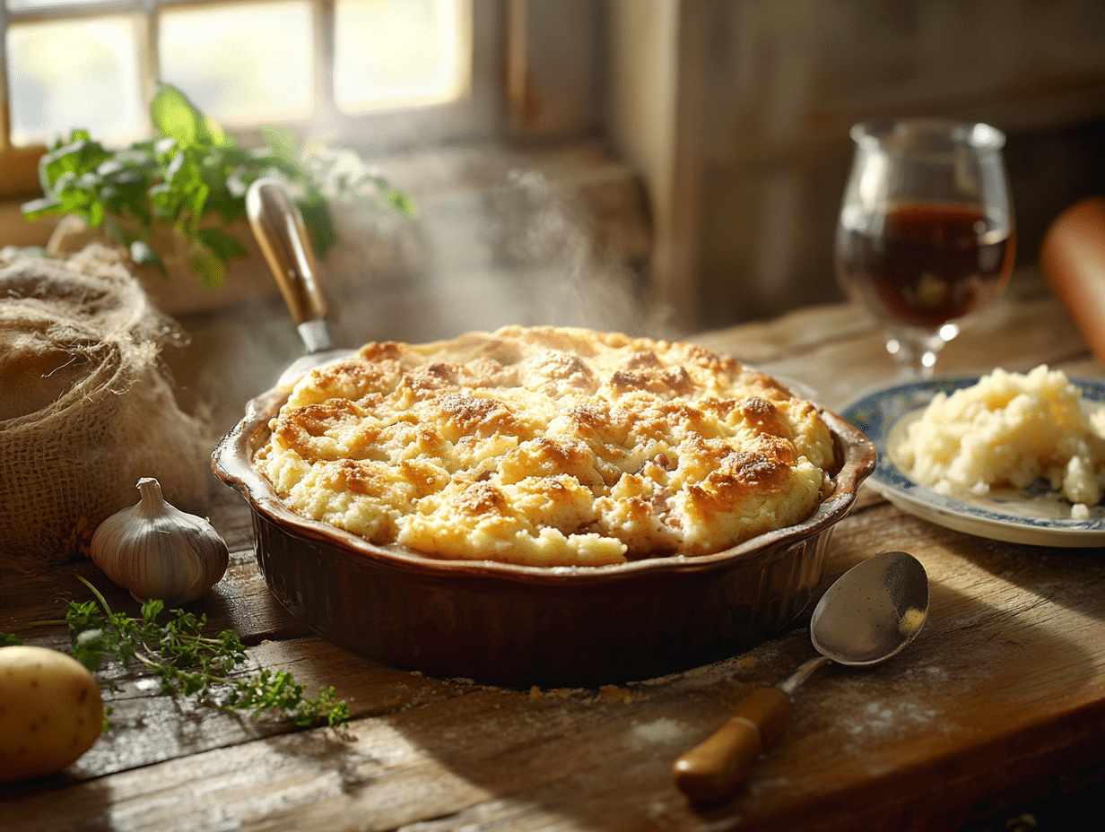 Hearty British Minced Beef And Potato Cobbler Delight