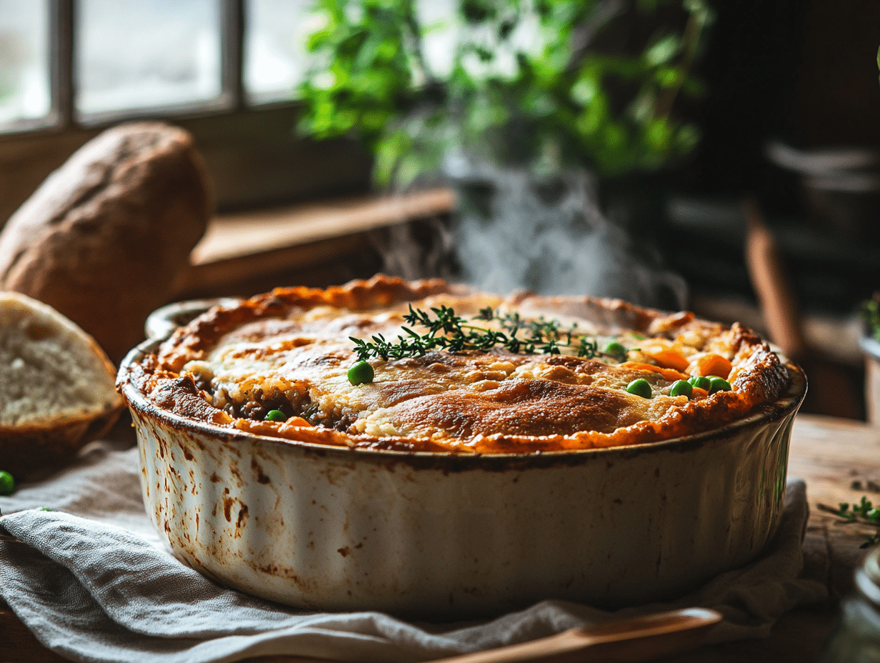 Hearty Countryside Comfort: Minced Beef And Vegetable Cobbler