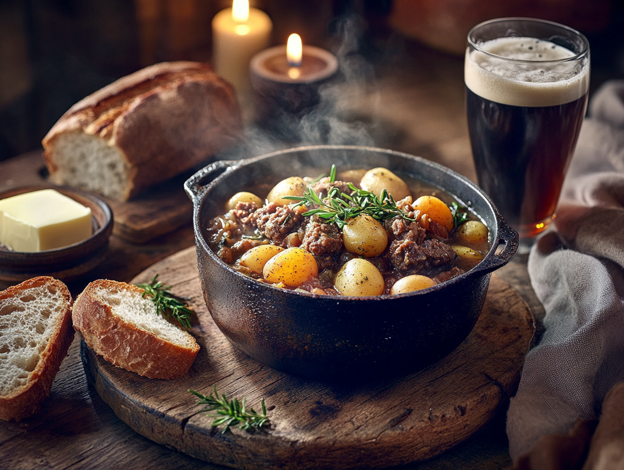 Rustic British Game Hotpot Simmered In Dark Ale