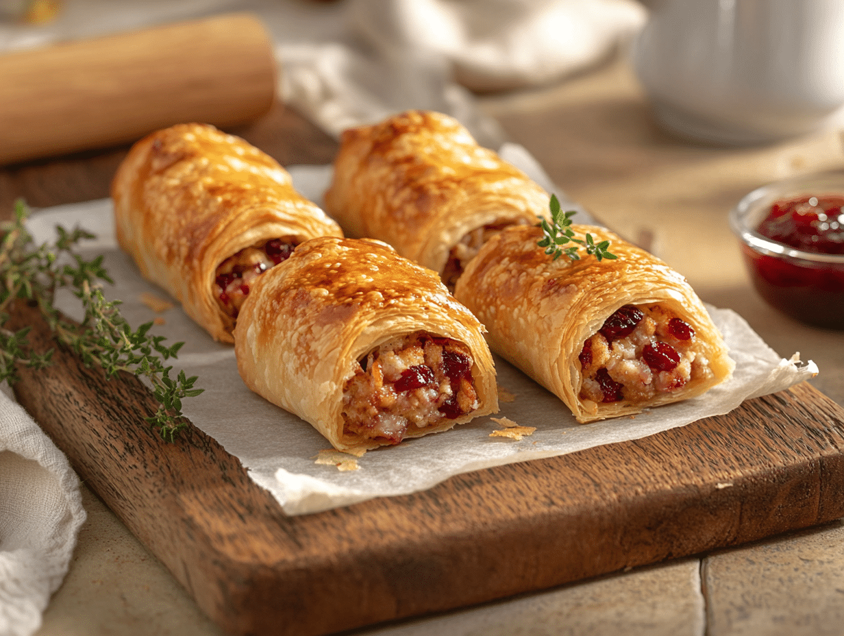 Holiday Twist: Turkey And Cranberry Sausage Rolls Delight