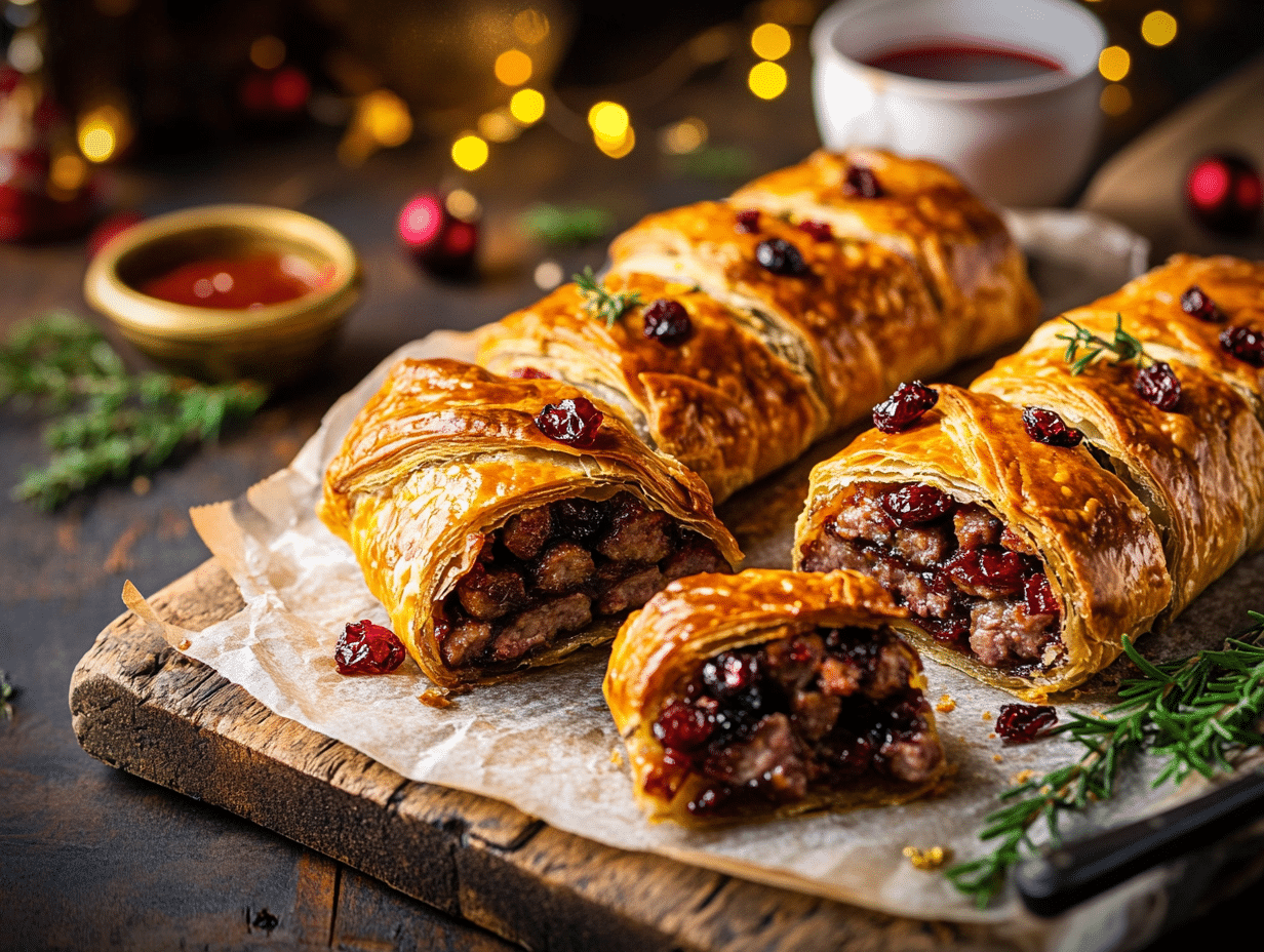 Festive Venison Sausage Rolls With A Cranberry Twist
