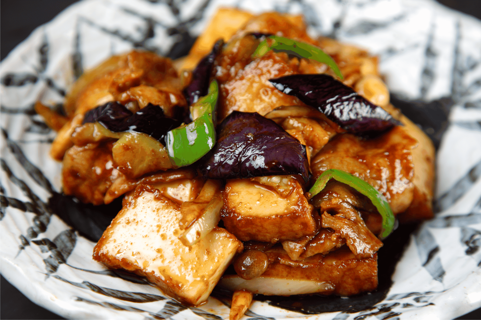 Savoury Pork, Eggplant, Tofu Stir Fry Recipe